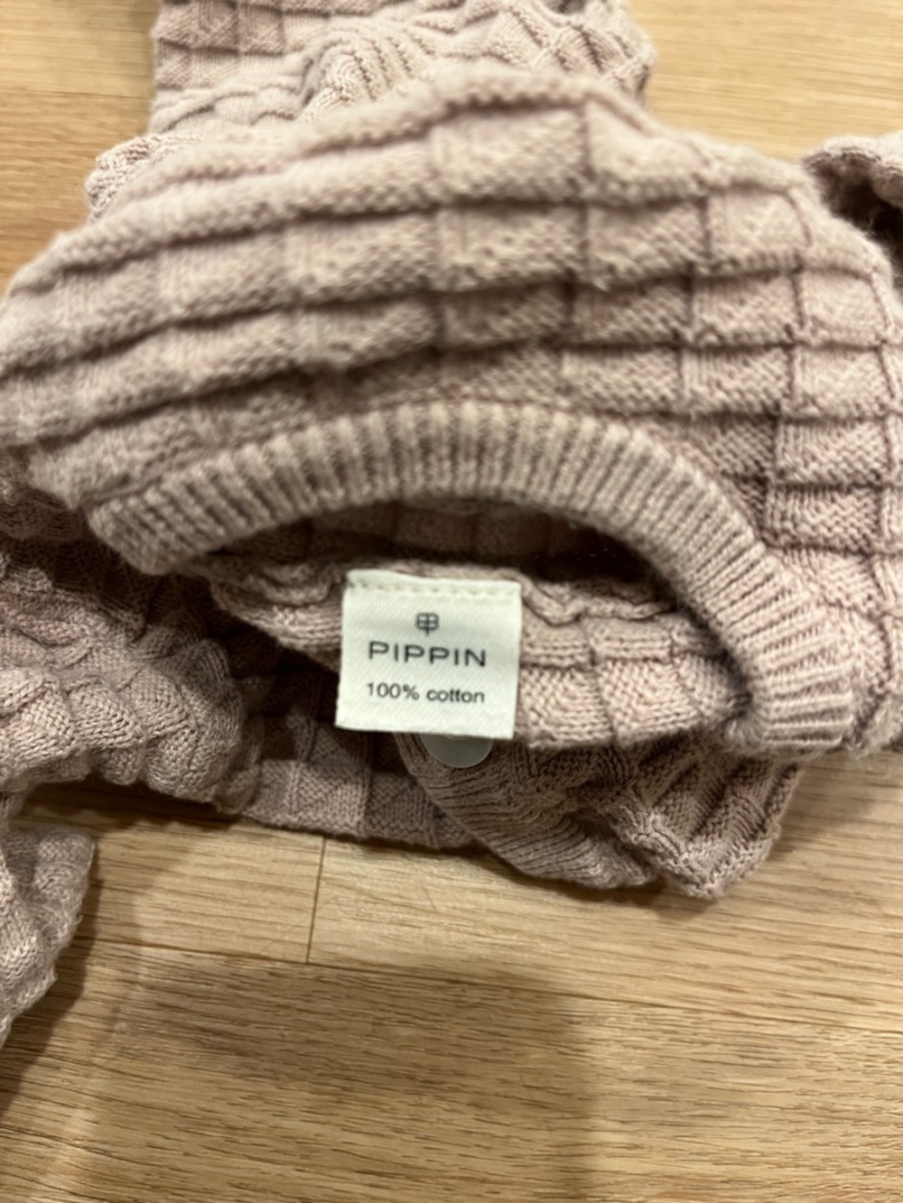 Soft Blush Waffle-Knit Footie One-Piece for Kids - Picture 4 of 5